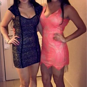 💥Neon color dress with lace!